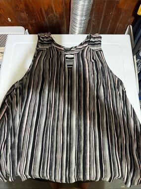 torrid Black and Pink Vertical Stripe Sleeveless Top